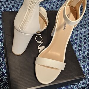 Fashion Nova White Heels with Ankle Strap